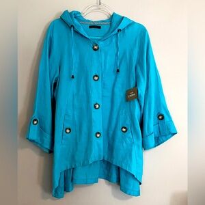 FOR CYNTHIA | Lg | LINEN hooded Jacket | NEW!